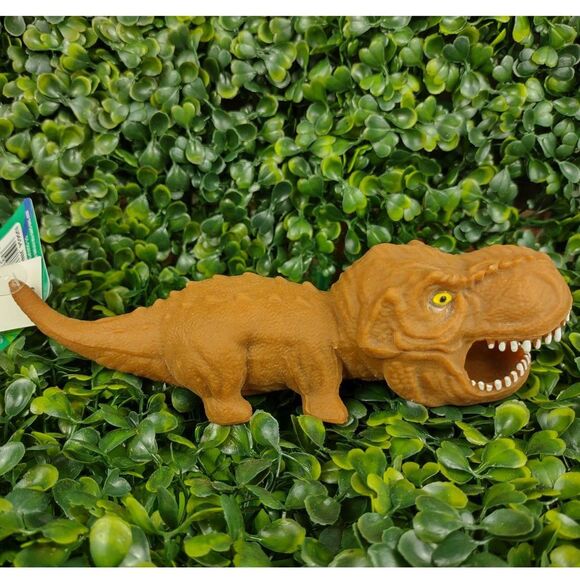 Tyrannosaurus Rex Dinosaur Squishy Toy Figure Squeezable T-Rex Dino Sand Brown - Picture 7 of 15